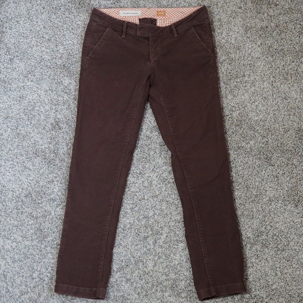 Anthropologie Pilcro Letterpress Stet Corduroy Slim Trousers Womens 29 Brown